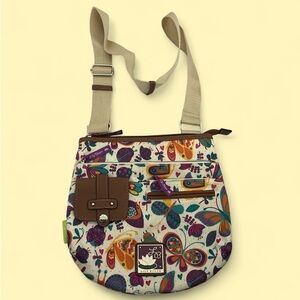 Colorful Butterfly Print Crossbody Bag
